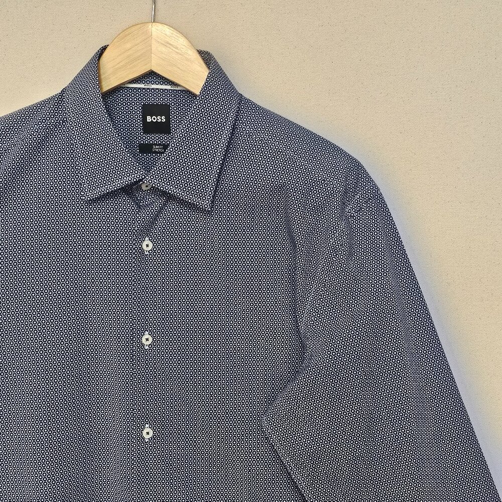 Hugo Boss Stretch Button Down Slim Fit L 16.5